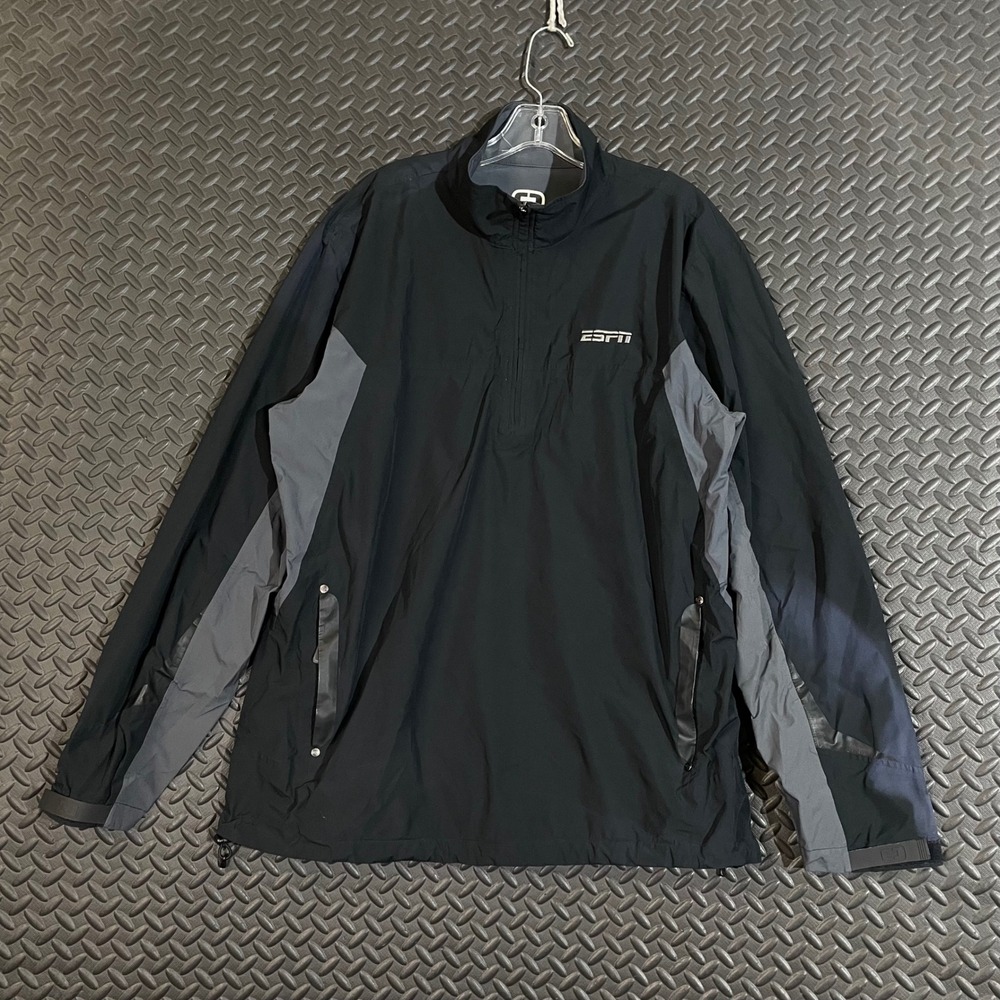 OGIO ESPN Logo Black Full Zip Long Sleeve Sweater Men's Size Large‎
